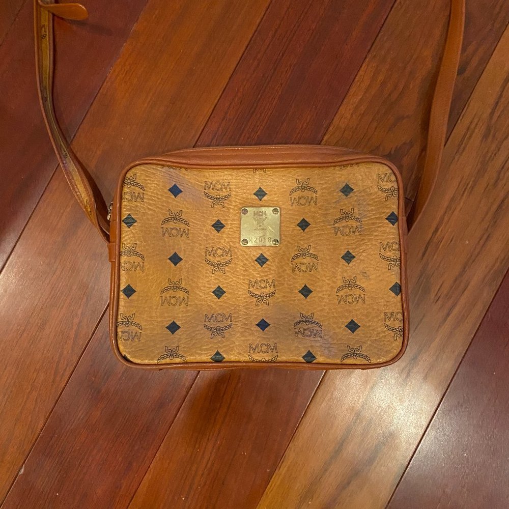💯 Authentic MCM Visetos Leather Crossbody Bag